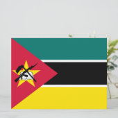 Flagge Mosambiks (Nationalflagge) (Afrika) Karte (Stehend Vorderseite)
