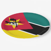 Flagge Mosambiks (Nationalflagge) (Afrika) Pappteller (Schrägansicht)