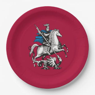 Flagge Moskaus (russische Hauptstadt) Pappteller