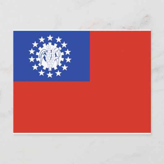 Flagge Myanmars 1974-2010 Postkarte (Vorderseite)