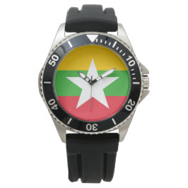 Flagge Myanmars (Birma) Armbanduhr