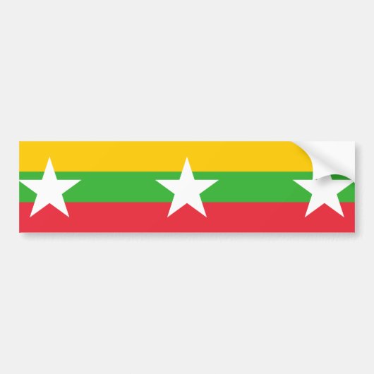 Flagge Myanmars (Birma) Autoaufkleber (Vorne)