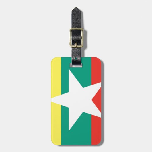 Flagge Myanmars (Birma) Gepäckanhänger (Vorderseite vertikal)