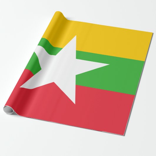 Flagge Myanmars (Birma) Geschenkpapier (Ungerollt)