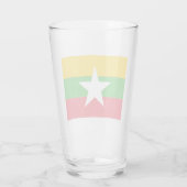 Flagge Myanmars (Birma) Glas (Rückseite)