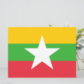 Flagge Myanmars (Birma) Karte (Stehend Vorderseite)