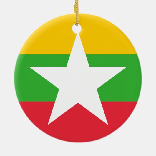 Flagge Myanmars (Birma) Keramik Ornament (Hinten)