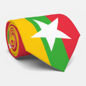 Flagge Myanmars (Birma) Krawatte (Gerollt)
