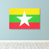 Flagge Myanmars (Birma) Leinwanddruck (Insitu (Holzboden))