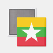 Flagge Myanmars (Birma) Magnet (Vorderseite/Rückseite)