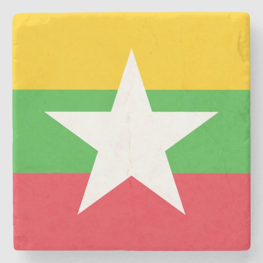 Flagge Myanmars (Birma) Steinuntersetzer (Vorderseite)