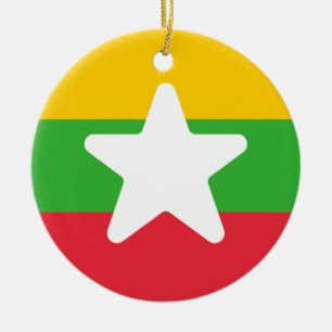 Flagge Myanmars Keramik Ornament