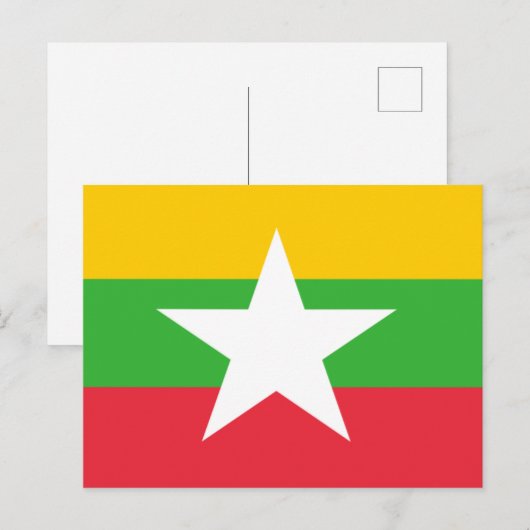 Flagge Myanmars Postkarte (Vorne/Hinten)