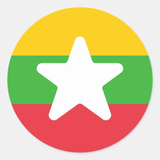 Flagge Myanmars Runder Aufkleber (Vorderseite)
