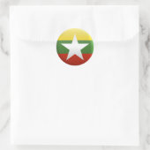 Flagge Myanmars Runder Aufkleber (Tasche)
