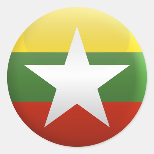 Flagge Myanmars Runder Aufkleber (Vorderseite)