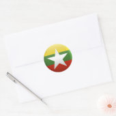 Flagge Myanmars Runder Aufkleber (Umschlag)
