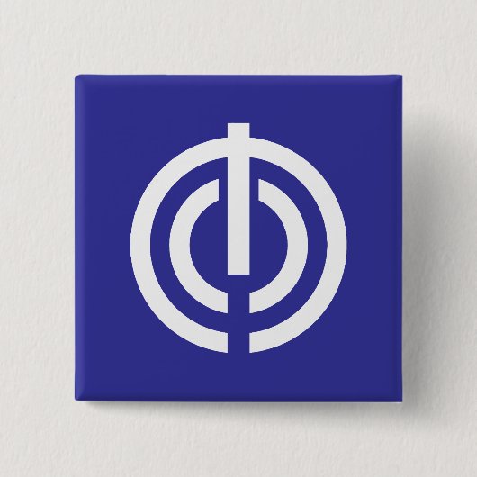 Flagge Nahas, Okinawa, Japan Button (Vorderseite)