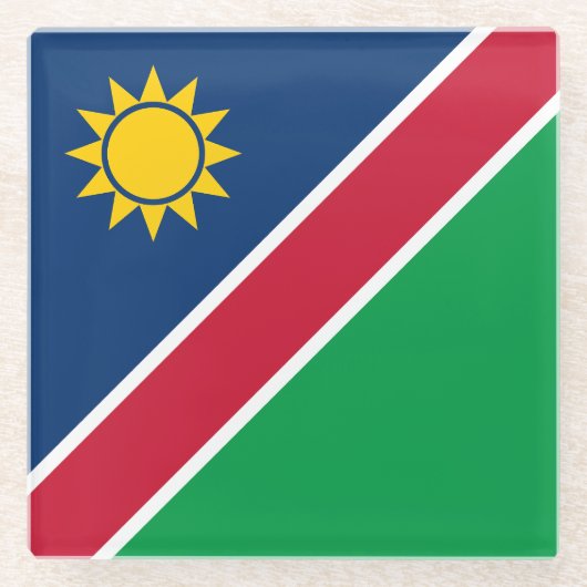 Flagge Namibias Glasuntersetzer (Vorderseite)