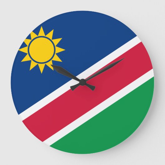 Flagge Namibias (Namibia) Große Wanduhr (Vorderseite)