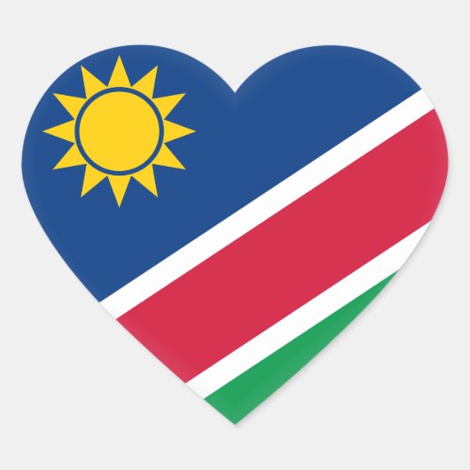 Flagge Namibias (Namibia) Herz-Aufkleber (Vorderseite)
