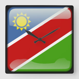 Flagge Namibias Quadratische Wanduhr