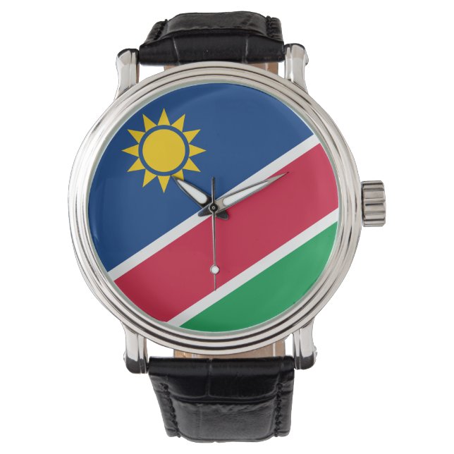Flagge Namibias (Südafrika) Armbanduhr (Vorderseite)