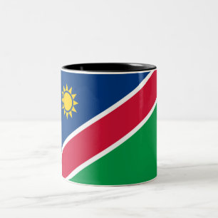 Flagge Namibias (Südafrika) Zweifarbige Tasse