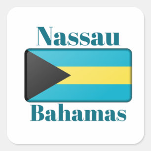 Flagge Nassau Bahamas Quadratischer Aufkleber