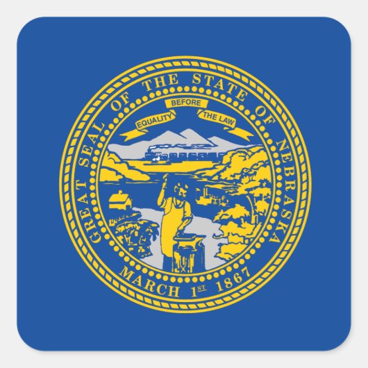 Flagge Nebraska Quadratischer Aufkleber (Vorderseite)