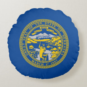 Flagge Nebraska Rundes Kissen