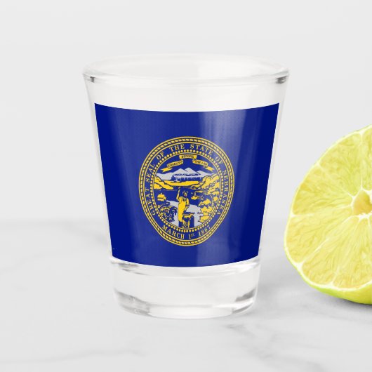 Flagge Nebraska Schnapsglas (Vorderseite)