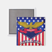 Flagge Nebraska USA Magnet (Vorderseite/Rückseite)