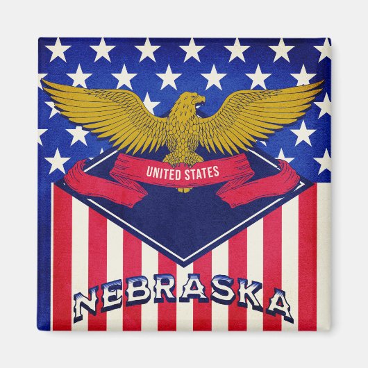 Flagge Nebraska USA Magnet (Vorne)