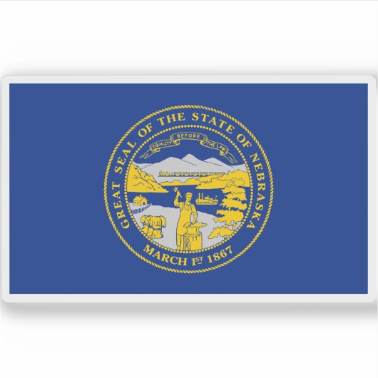 Flagge Nebraskas Aufkleber (Vorderseite)