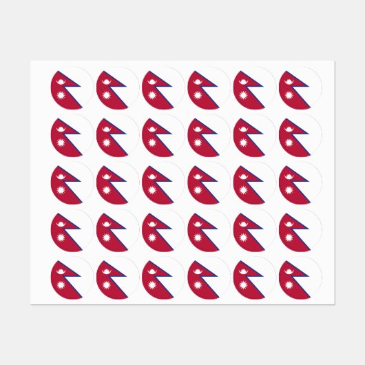 Flagge Nepals Etiketten (Blatt)