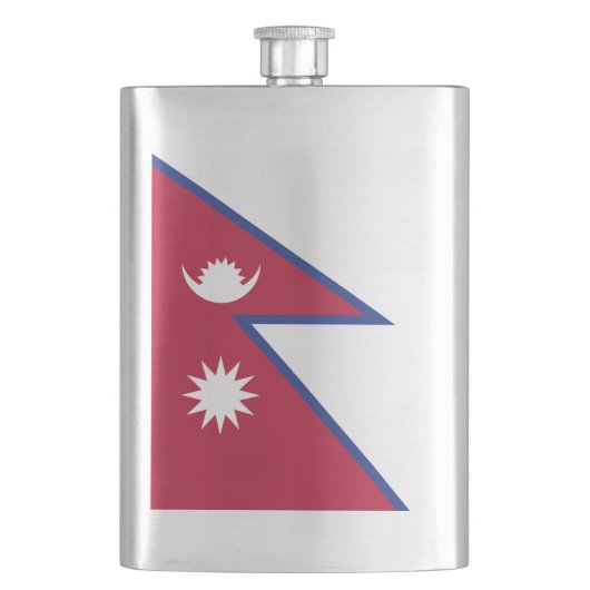 Flagge Nepals Flachmann (Vorderseite)