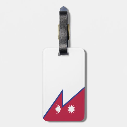 Flagge Nepals Gepäckanhänger (Rückseite vertikal)