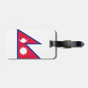 Flagge Nepals Gepäckanhänger mit Ledergurt