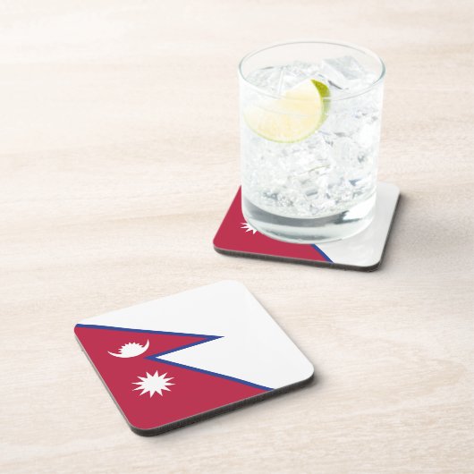 Flagge Nepals Getränkeuntersetzer (Rechte Seite)