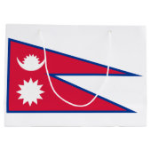 Flagge Nepals Große Geschenktüte (Rückseite)