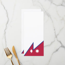 Flagge Nepals Menükarte