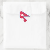 Flagge Nepals (Nepalesen) Herz-Aufkleber (Tasche)