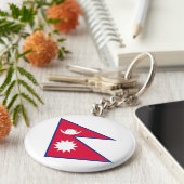 Flagge Nepals (Nepalesen) Schlüsselanhänger (Seite)