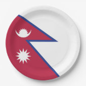 Flagge Nepals Pappteller (Vorderseite)