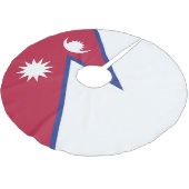 Flagge Nepals Polyester Weihnachtsbaumdecke (Schrägansicht)