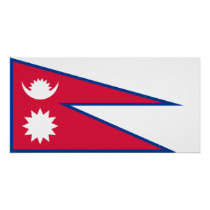 Flagge Nepals Poster