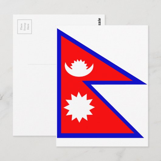 Flagge Nepals Postkarte (Vorne/Hinten)