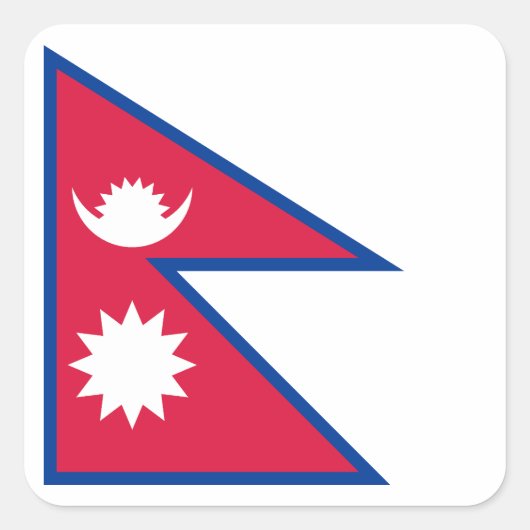 Flagge Nepals Quadratischer Aufkleber (Vorderseite)
