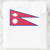 Flagge Nepals Rechteckiger Aufkleber (Tasche)